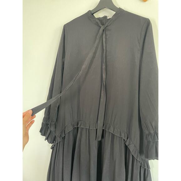 Harper Black Ruffle Tiered Midi Dress Size XL Romantic Goth - Picture 5 of 9